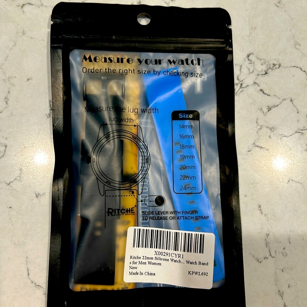 Silicone watch band - 22mm